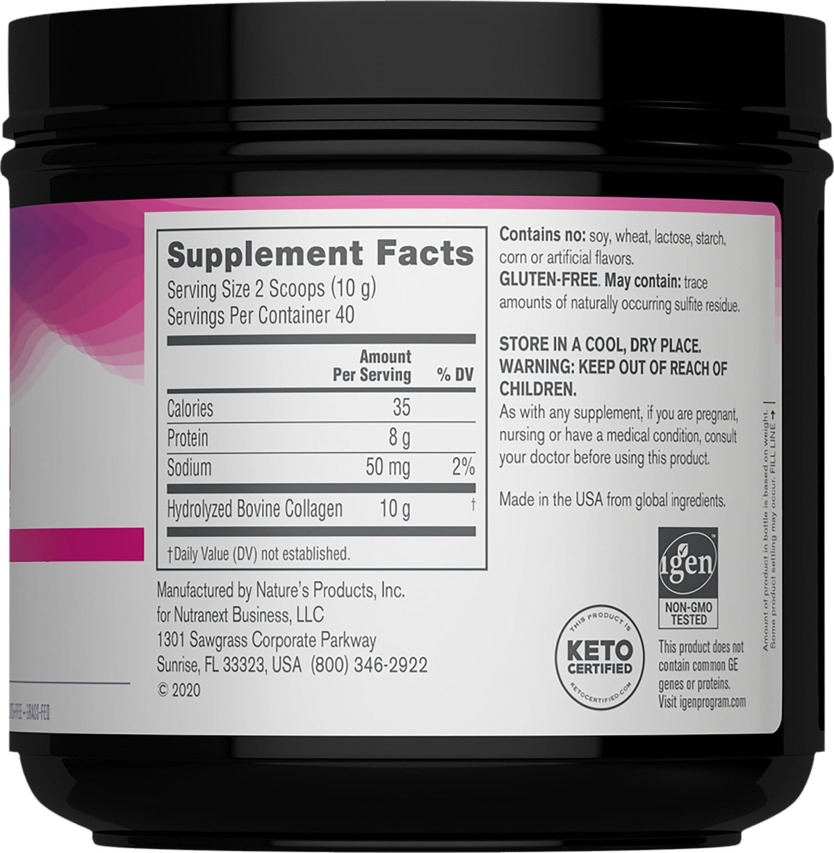 NeoCell Grassfed Collagen Peptides Powder | 14 oz | Unflavored | for Women and Men | Hair, Skin, & Nails