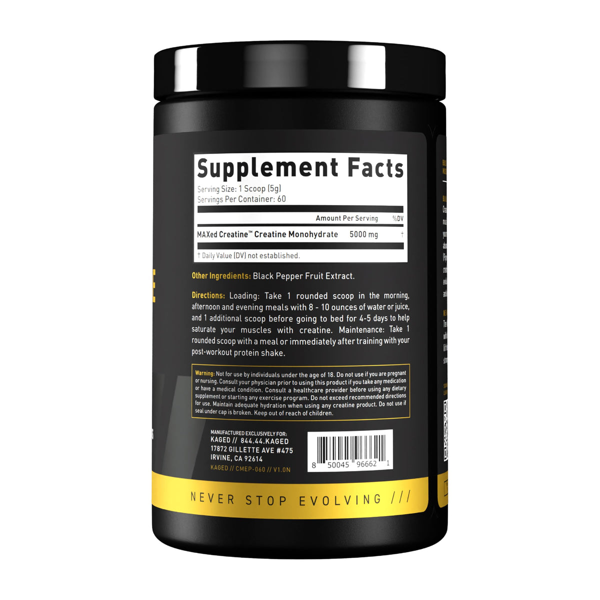 Kaged Creatine Monohydrate Micronized Powder | Unflavored | Muscle Building & Recovery | 5000 mg Per Serving | Vegan, Gluten Free, Easily Digestible | Supplements for Men & Women | 100 Servings