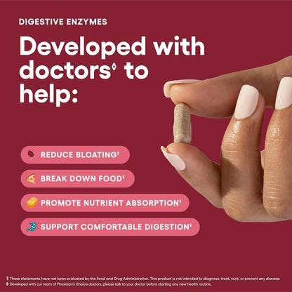 Physician's CHOICE Advanced Gut Health Bundle: 60 Billion Probiotics 30ct + Digestive Enzymes 60ct for Digestive, Gut, and Immune Health Supports Occasional Constipation, Diarrhea, Gas, and Bloating