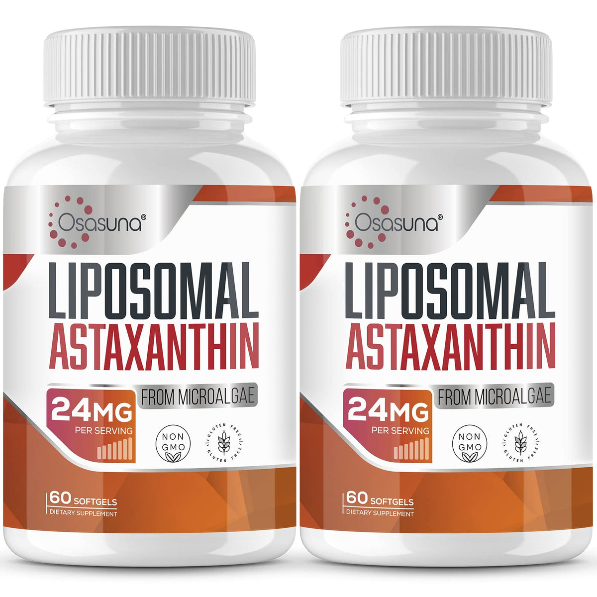 Liposomal Astaxanthin Supplement 24 MG, Maximum Absorption, Antioxidant Stronger Than VIT C, Non-GMO & Gluten Free - 60 Softgels(2 Months Supply)