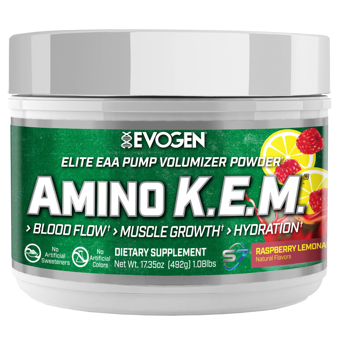 Evogen Amino K.E.M. EAA & BCAA | Tropic Thunder | 30 Servings | S7 nitric oxide blend with betaine anhydrous, coconut water and leucine for blood flow, muscle growth, hydration and recovery