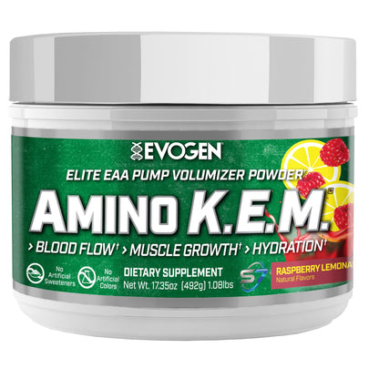 Evogen Amino K.E.M. EAA & BCAA | Tropic Thunder | 30 Servings | S7 nitric oxide blend with betaine anhydrous, coconut water and leucine for blood flow, muscle growth, hydration and recovery
