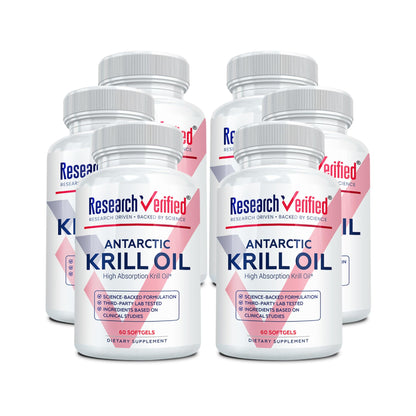 Research Verified Antarctic Krill Oil 2000mg - Support Heart Function & Joints, Boost Cognition - MSC Certified, Sustainably Sourced - 60 Softgels - Made in the USA