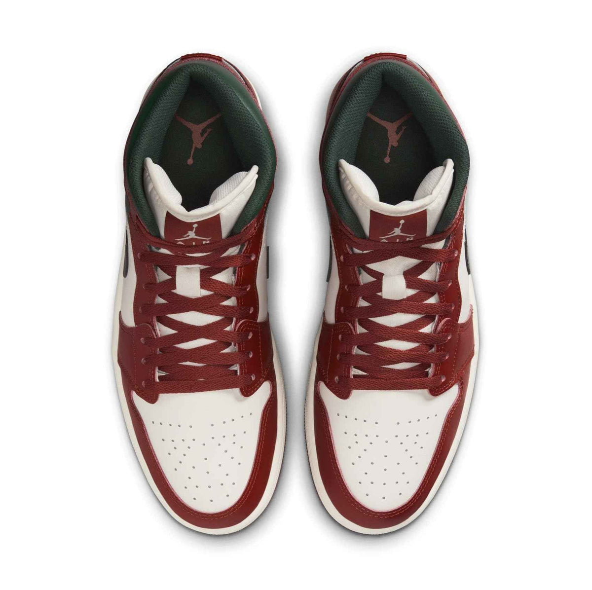 NIKE Air Jordan 1 Mid Men's Trainers Sneakers, Sail Redstone Midnight Green, 11