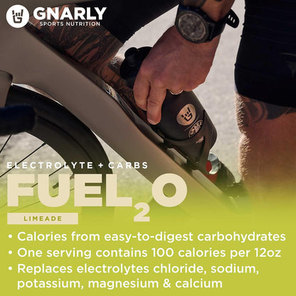 Gnarly Nutrition Fuel2O Electrolyte Powder, Limeade – NSF Sport Certified – Electrolyte Solution, Fuel, Replenishment, and Recovery – Fuel2O Endurance Nutrition – Limeade, 25.57 oz