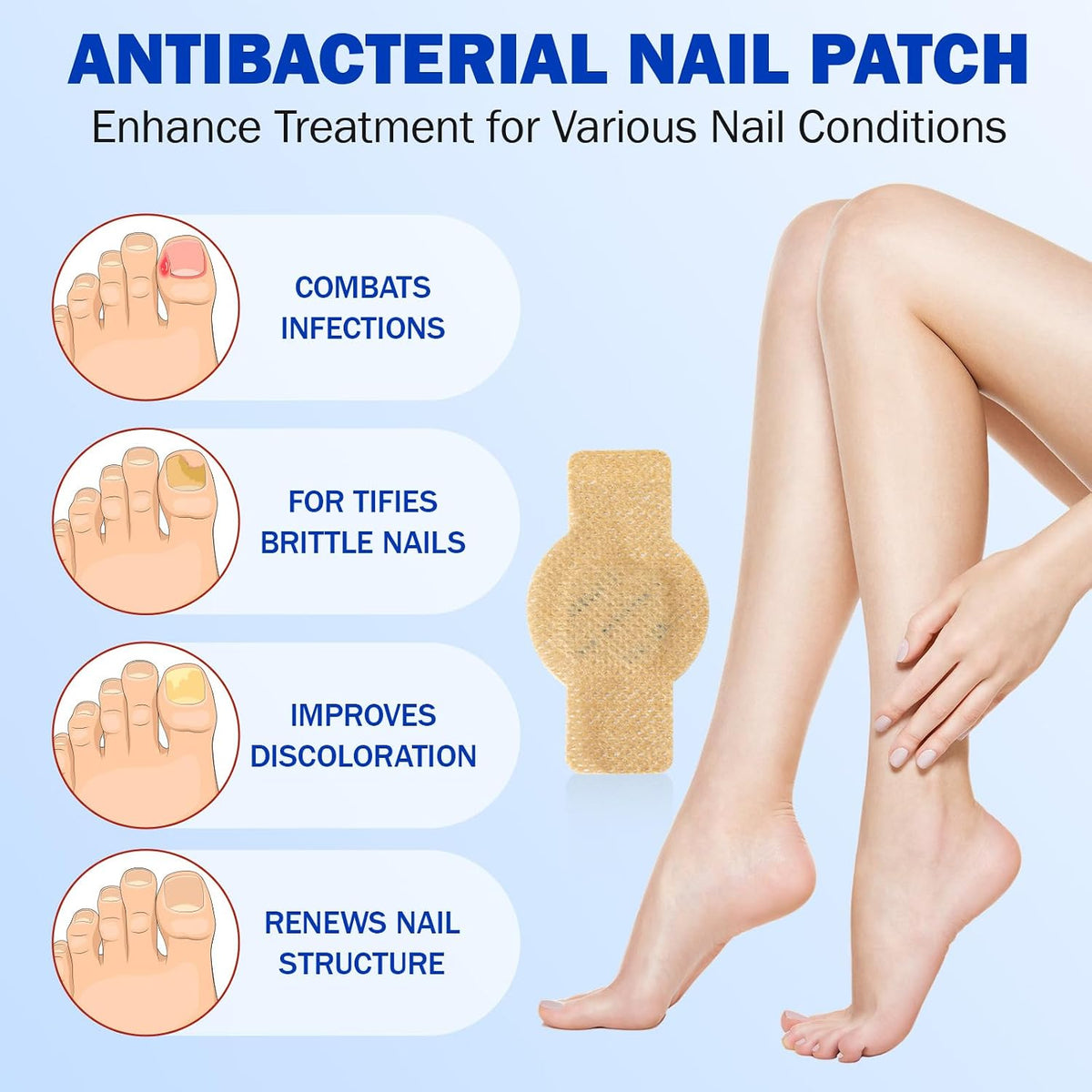 Nail Patches, 21 Pcs Toenail Care Patches Overnight Nail Care, Support the Appearance of Dry, Rough, & Brittle Toenails, Moisturizing Dry Nails for Men and Women