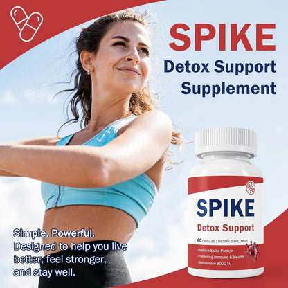 Spike Detox Support – Turmeric Circulation Blend with Nattokinase 8000 FU (400 mg), Bromelain 500 mg & Curcumin 500 mg – 60 Capsules