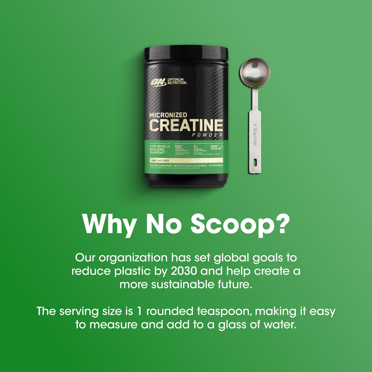 Optimum Nutrition Micronized Creatine Monohydrate Powder, Unflavored, 120 Servings, 600 Grams (Packaging May Vary)