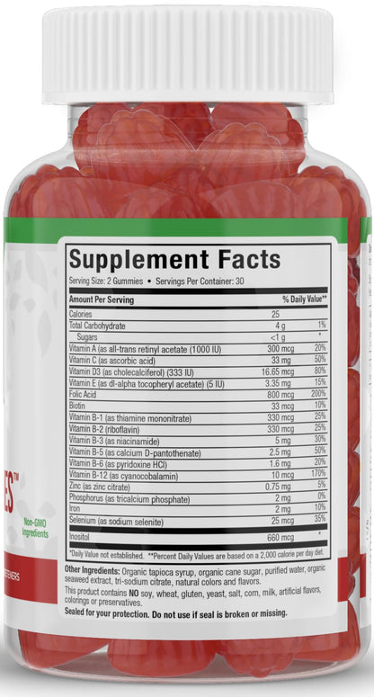 Organic Prenatal Gummies for Women - The Sweet Way to Nurture Your Tomorrow - Kosher Cherry