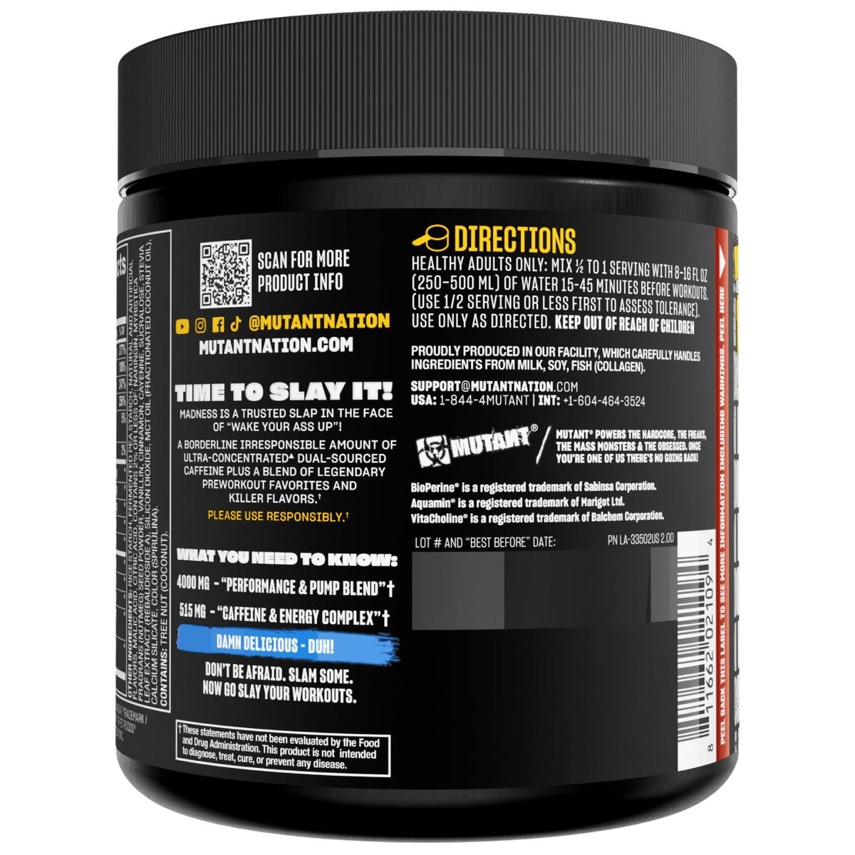 MUTANT Madness, Ultra-Concentrated Pre-Workout, Fruit Punch, 9.52 oz