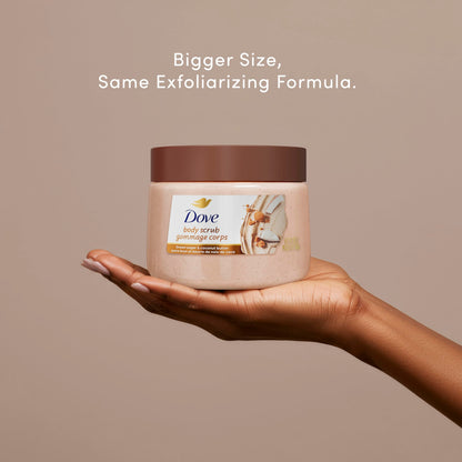 Dove Brown Sugar and Coconut Butter Body Scrub Exfoliates and Deeply Nourishes for Smooth, Radiant Skin 15 oz