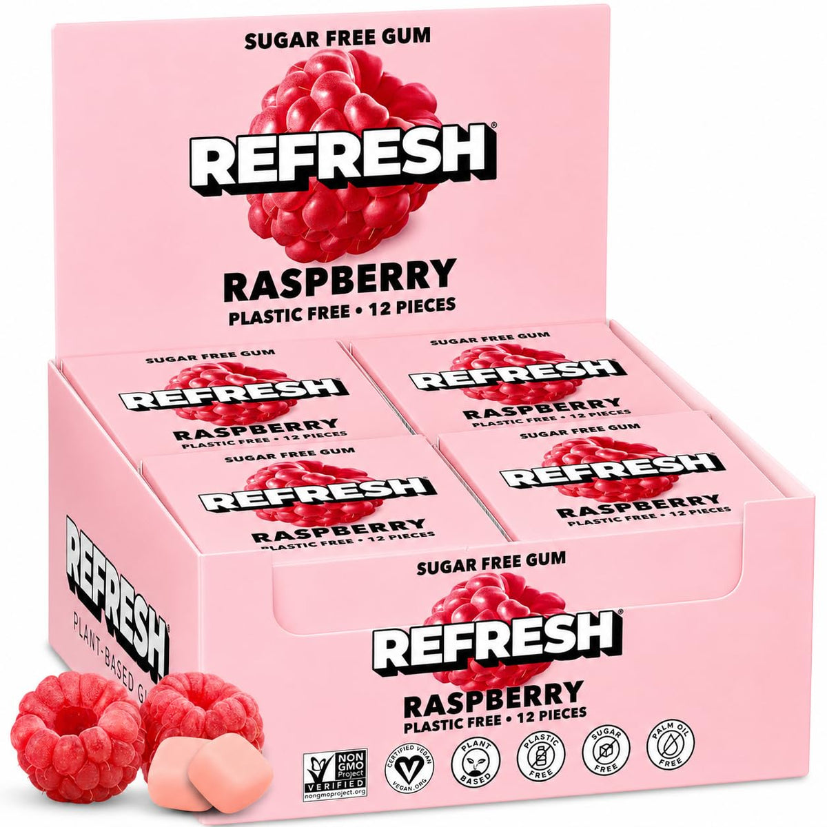 Refresh Sugar Free Chewing Gum with Xylitol, Garden Mint, 12 Pack
