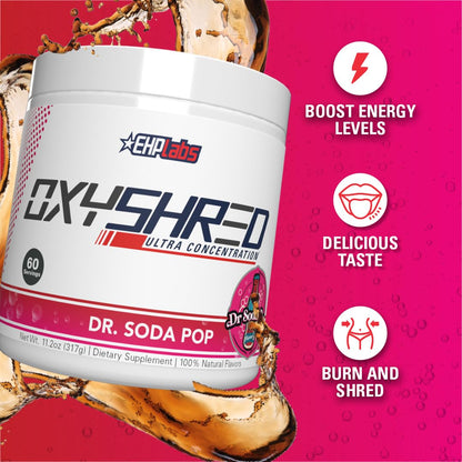 EHP Labs OxyShred Pre Workout Powder - Preworkout Powder with L Glutamine & Acetyl L Carnitine, Energy Boost Drink - Cosmic Blast, 60 Servings