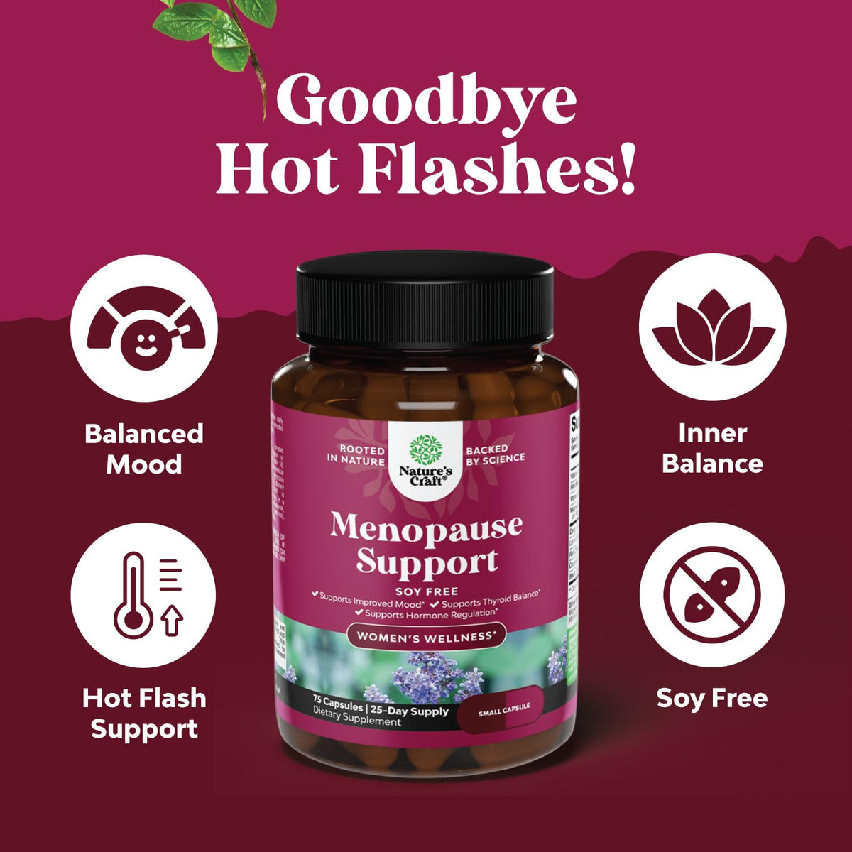 Soy Free Menopause Supplement for Women - Herbal Menopause Relief for Women for Night Sweats