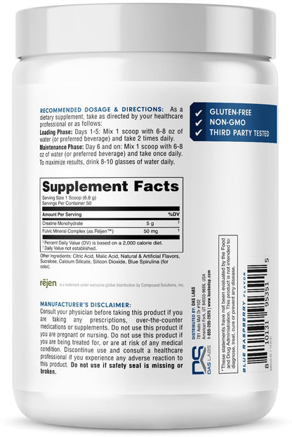 Bucked Up Pure Micronized Creatine Monohydrate for Women and Men - Easy to Mix and Unflavored - 5G Per Serving - 50 Servings - 250 Grams Per Container