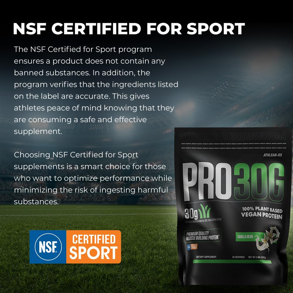 PRO 30G Vegan Protein Powder by ATHLEAN-X, Plant-Based Muscle Recovery & Growth Formula, Gluten-Free, NSF Certified for Sports, High Protein Supplement for Strength (Rich Double Chocolate)