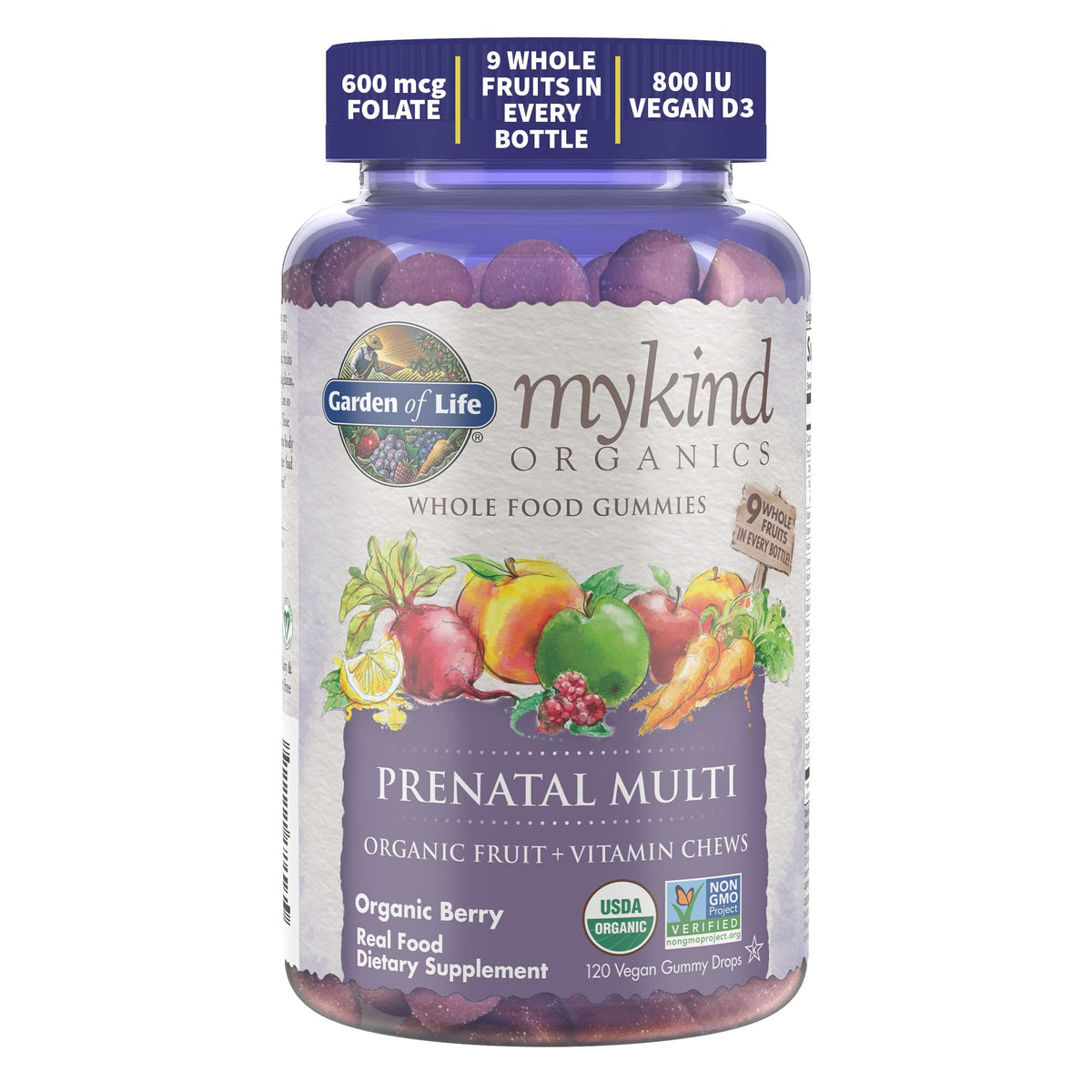 Garden of Life Organics Prenatal Gummies Multivitamin with Vitamin D3, B6, B12 & Oceans Mom