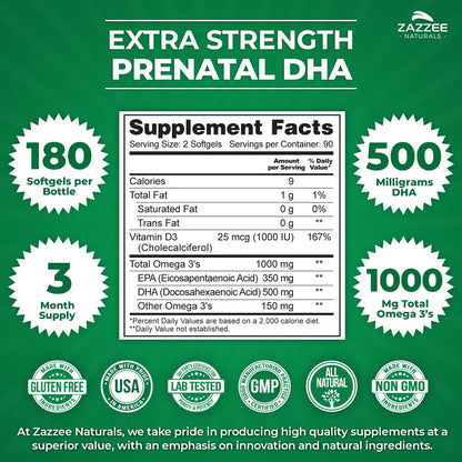 Zazzee Myo-Inositol Powder and Extra Strength Prenatal DHA