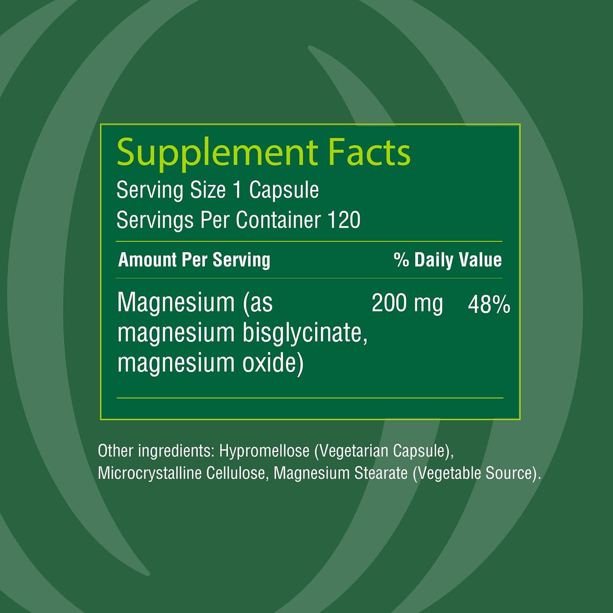 Organika Magnesium Bisglycinate 200 mg – 120 Vegetarian Capsules, Gentle on Stomach Magnesium Supplement to Support Healthy Muscle, Nerve & Bone Function