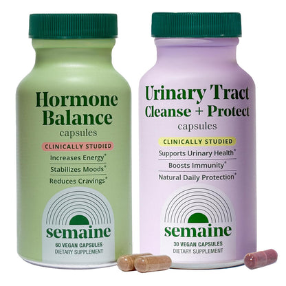 Semaine Hormone Balance for Women - Womens Hormone Balance Supplement & Premenopausal Supplements for Women - Methylated Folate, B Vitamins, Magnesium, Zinc, Berberine Phytosome & Grapeseed - 60 count