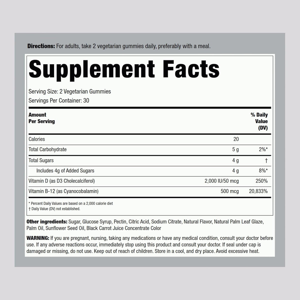 Piping Rock Vitamin D3 and B12 Gummies | 60 Count | Supplement for Women and Men | High Potency | Strawberry Flavor | Vegetarian, Non-GMO, Gluten Free