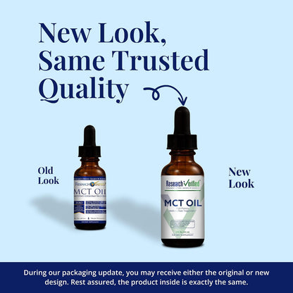 Research Verified 100% MCT Oil - 2 Fl. Oz. - 1 Bottle - Vegan Friendly