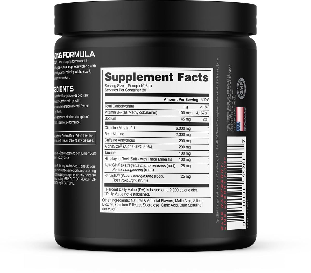 Bucked Up Pre Workout - Best Tasting - 6 Grams Citrulline, 2 Grams Beta Alanine Non Proprietary Blend, Powder (Strawberry Kiwi)