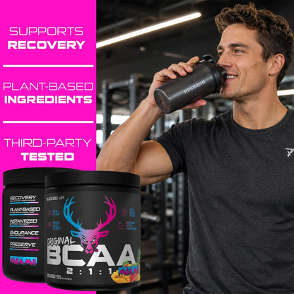 Bucked Up Original BCAA 2:1:1 Branched Chain Essential Amino Acids - Supplement Powder - | 100% Pure 2:1:1 Instantized Formula | Pre/Post Workout | 30 Servings | (Miami Flavor)