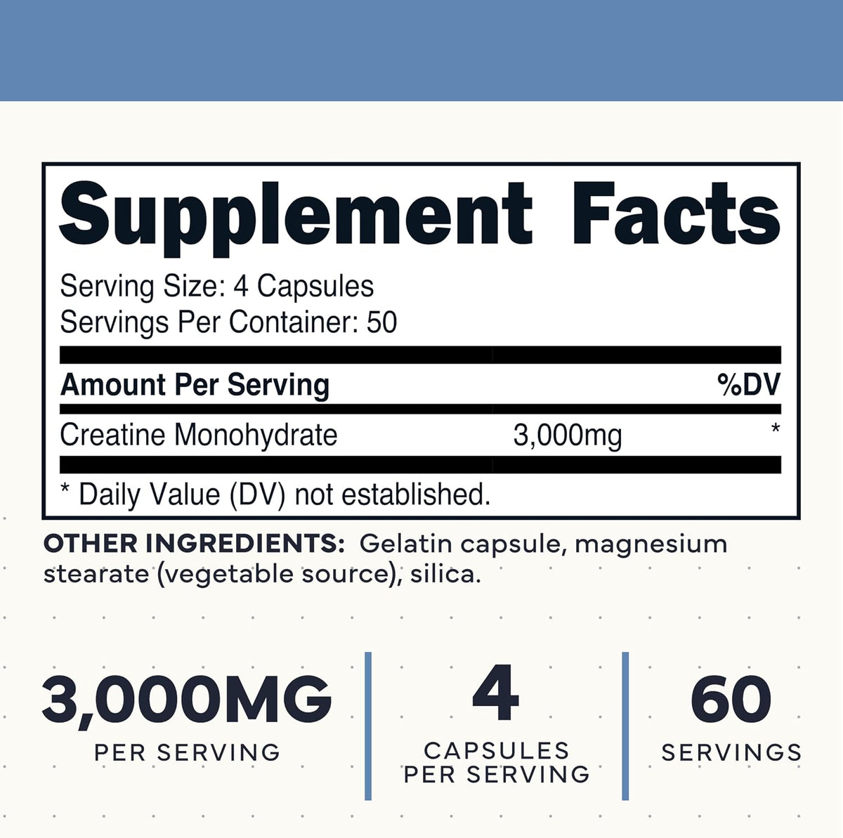 Type Zero Clean Creatine Monohydrate Capsules (3,000mg) 200 Count | Pure Micronized Creatine Supplement, 50 Servings