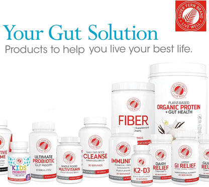 Silver Fern Cleanse - Daily Gut - 1 Bottle - 120 Capsules - 30 Day Supply | Immunoglobulin G, A & M -(IgG, IGA, IgM) - Digestive System & Immune System Support - Postbiotic