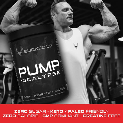 Pump-ocalypse Blue Raz | Nitric Oxide and L Arginine Supplement with Citrulline Malate, GlycerPump | Ultimate N.O. Booster | Lean Muscle Support for Blood Flow, Vascularity, Hydration and Endurance