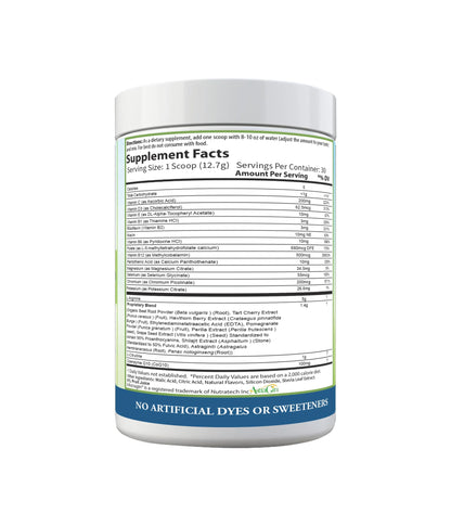 PURE® Cardio+ Nitric Oxide Heart & Circulation Support - 5000mg L-Arginine & 1000mg L-Citrulline - Mango, 30 Servings Powder, 375 Grams - CoQ10 Beet Root - High Potency Cardiovascular Formula