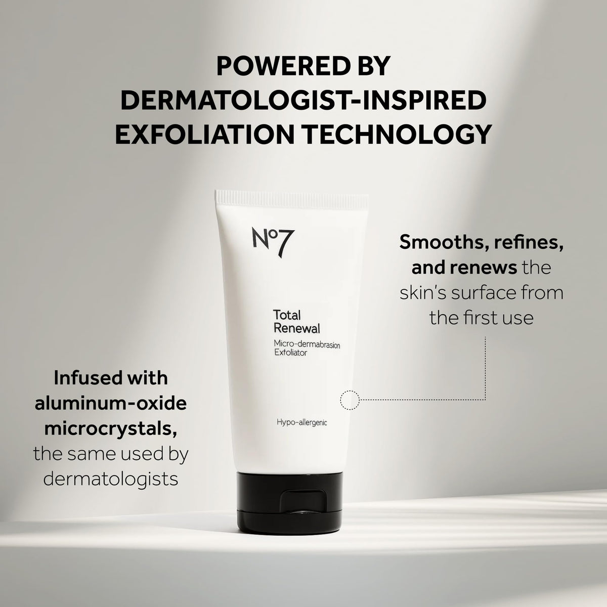 No7 Microdermabrasion Total Renewal Face Scrub - Exfoliating Face Wash & Dark Spot Corrector for Sensitive Skin