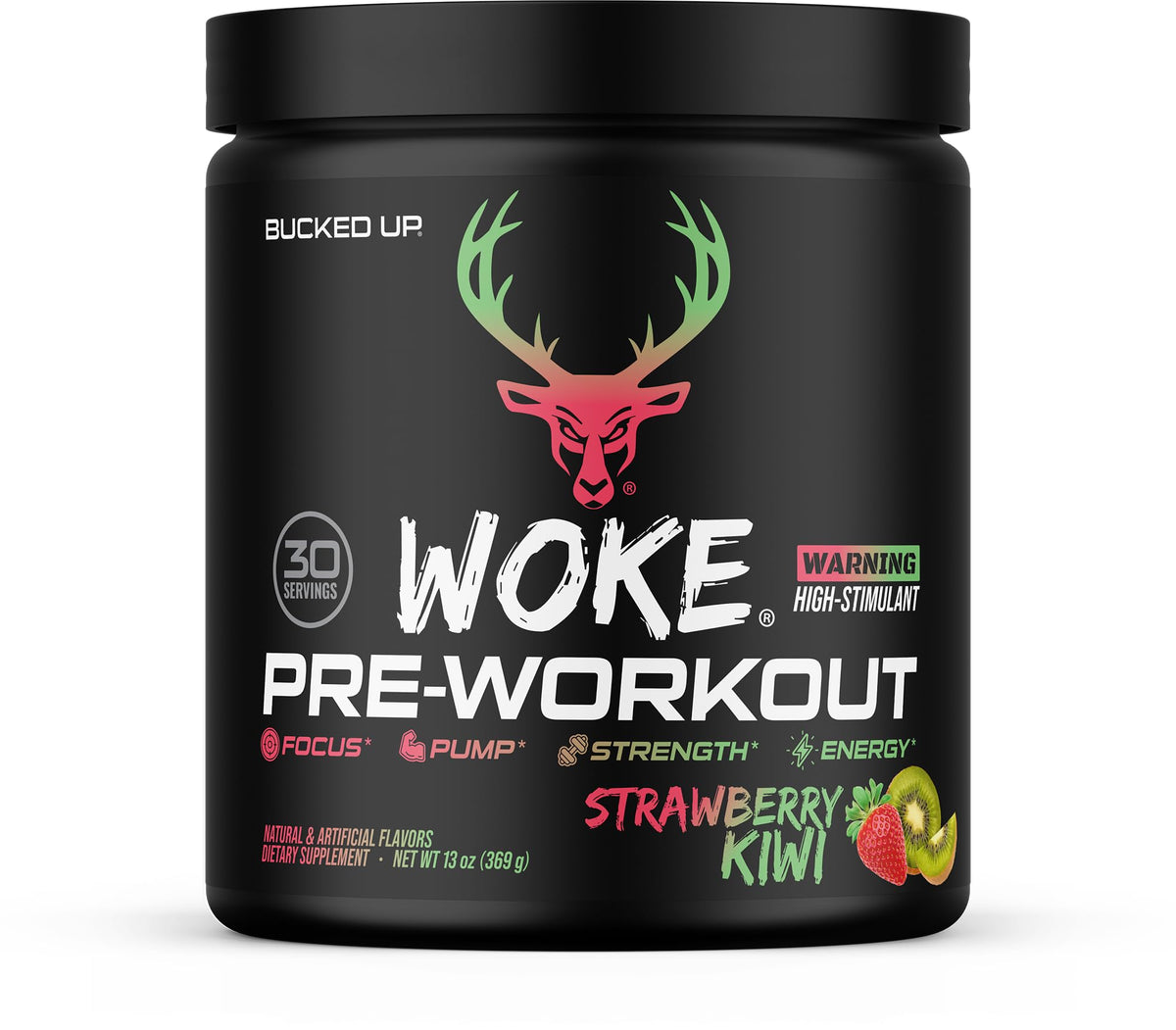 Bucked Up - Woke - HIGH STIM Pre Workout - Best Tasting - Focus Nootropic, Pump, Strength and Growth, 30 Servings (Rocket Pop)
