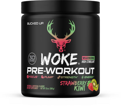 Bucked Up - Woke - HIGH STIM Pre Workout - Best Tasting - Focus Nootropic, Pump, Strength and Growth, 30 Servings (Rocket Pop)