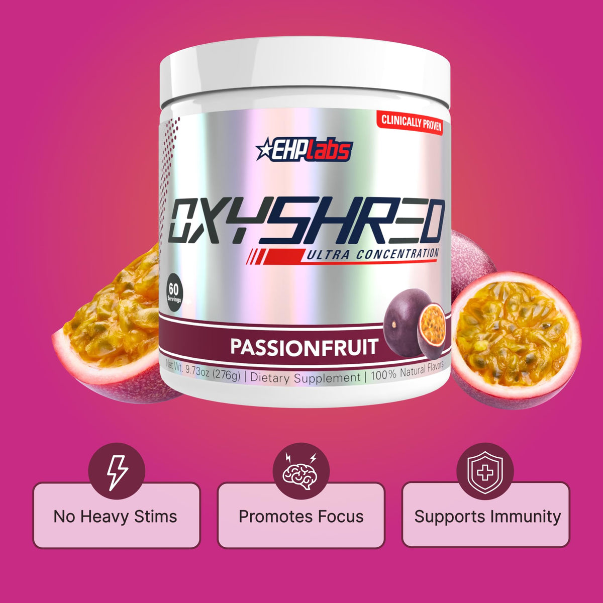 EHP Labs OxyShred Pre Workout Powder - Preworkout Powder with L Glutamine & Acetyl L Carnitine, Energy Boost Drink - Cosmic Blast, 60 Servings