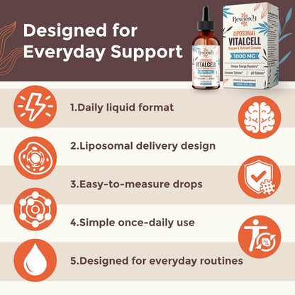 Liposomal Liquid Oxygen Drops, Oxygen & Nutrient Complex, High Absorption | Oxygen Boost Supplement with Trace Minerals, Fulvic Acid, CoQ10, Glutathione, Energy, Antioxidant, Altitude Support, 2 fl oz