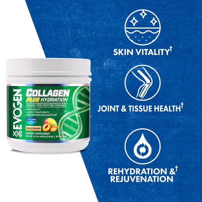 Evogen Collagen Plus Hydration Peptide Powder Plus Hydration | Vanilla Bean | 30 Servings