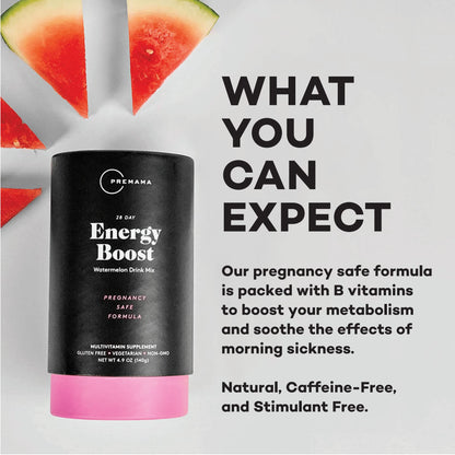 Premama Prenatal Vitamin Energy Boost Drink Mix & Fertility Support Bundle, Omega 3, B Vitamins