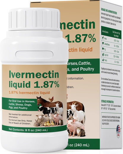 Ivermectin Solution for Sheep, Poultry & More, 240ml Ivermectin | Gut Health, Promotes Immune & Digestive Support