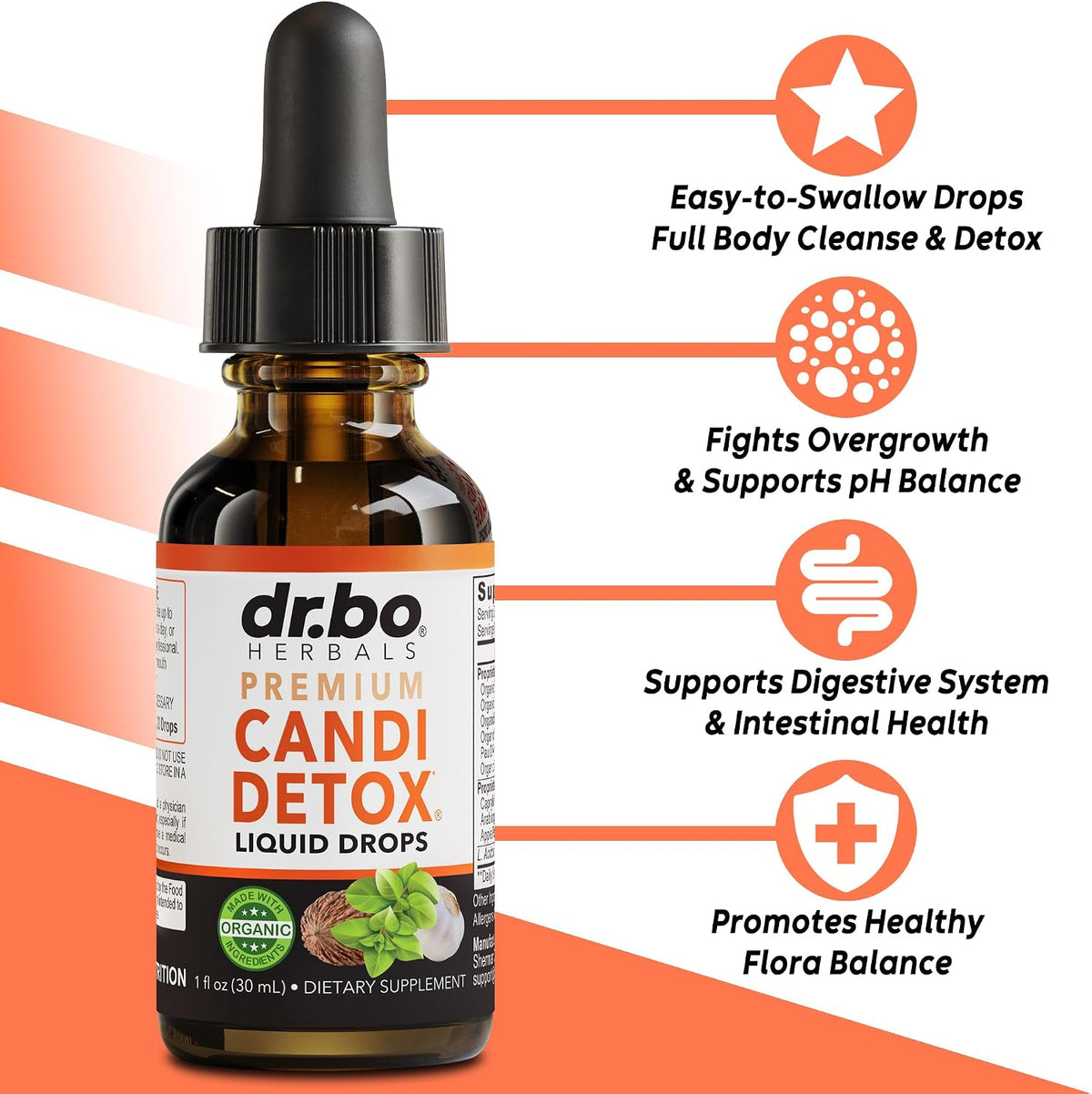 Candida Cleanse Detox for Women & Men - Organic Oregano Oil Drops, Caprylic Acid Black Walnut Wormwood Candi Support Supplement Kit - Natural Oral Anti Overgrowth Gut Balance Flora Complex Supplements