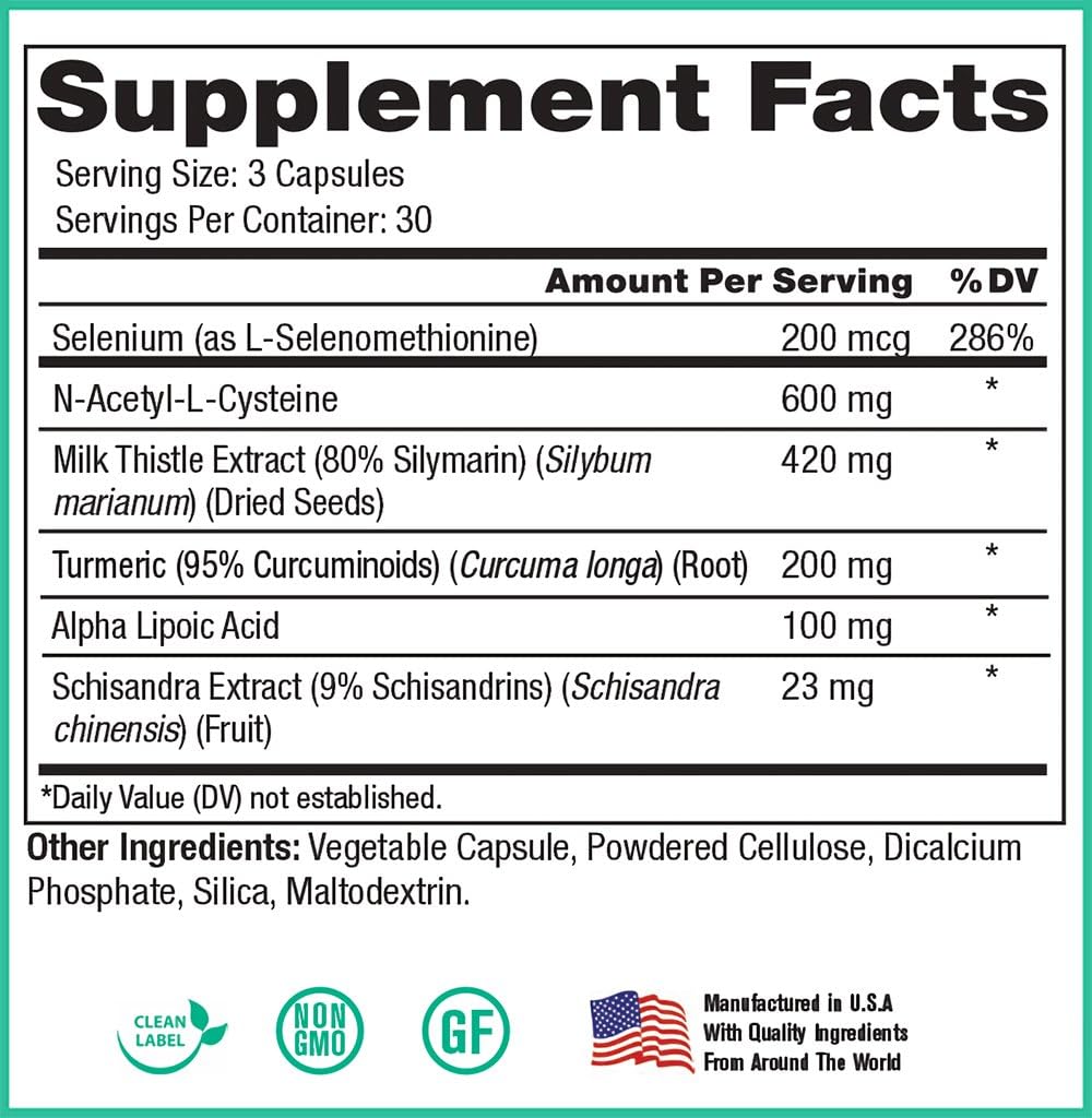 Peak Pure & Natural Peak Liver Support Milk Thistle Based Liver Support Supplement | Liver Cleanse and Detox | 90 Capsules