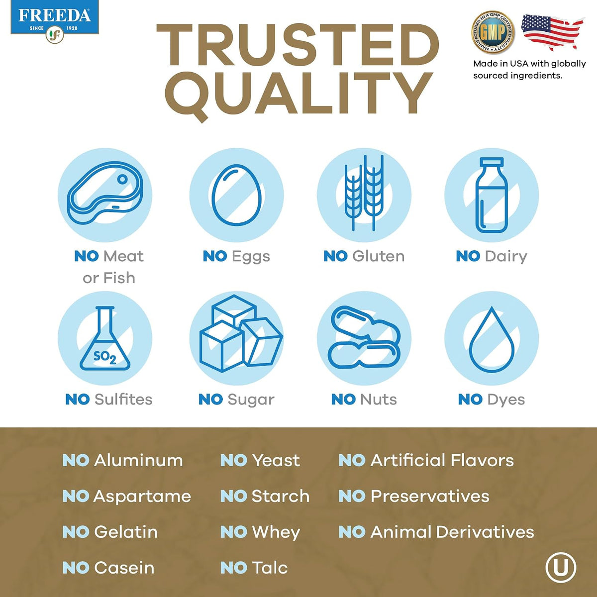 FREEDA Elemental Zinc 30mg – Vegan Immune, Skin & Eye Support – 100 Tabs | Tiny Easy-to-Swallow Tablets Made with Zinc Gluconate – Gluten-Free, Kosher, and Made in USA GMP-Compliant Facilities