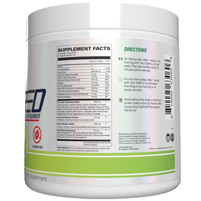 EHP Labs OxyShred Non Stimulant Pre Workout Powder - Stim Free Pre Workout, Caffeine Free Preworkout for Men & Women with L Glutamine & Acetyl L Carnitine - Peach, 60 Servings