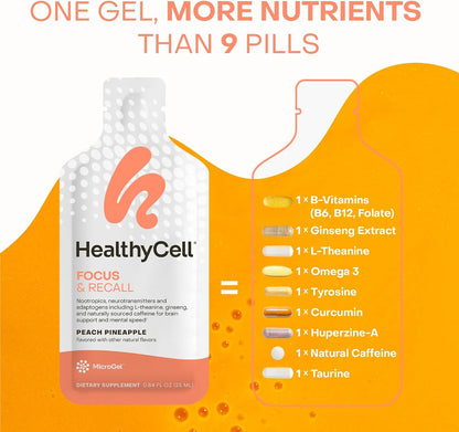 Healthycell Focus & Recall Brain + Immune Super Boost Bundle | Focus & Recall Brain Supplement + Immune Super Boost - Supports memory, concentration, immunity & overall wellness