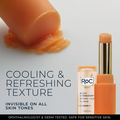 RoC Multi Correxion Revive + Glow Eye Balm with Vitamin C (0.14 oz) + Retinol Eye Cream Packette