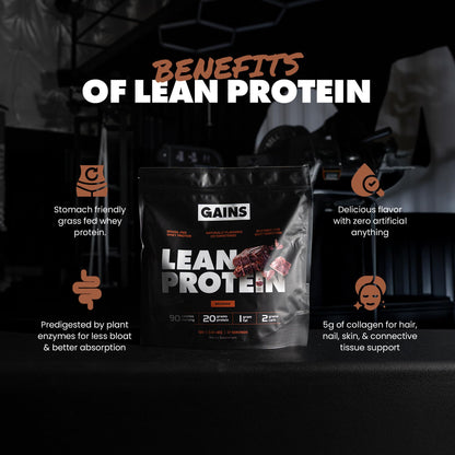 Gains in Bulk Lean Protein Powder with 20g Protein, Strawberry, 27 Servings