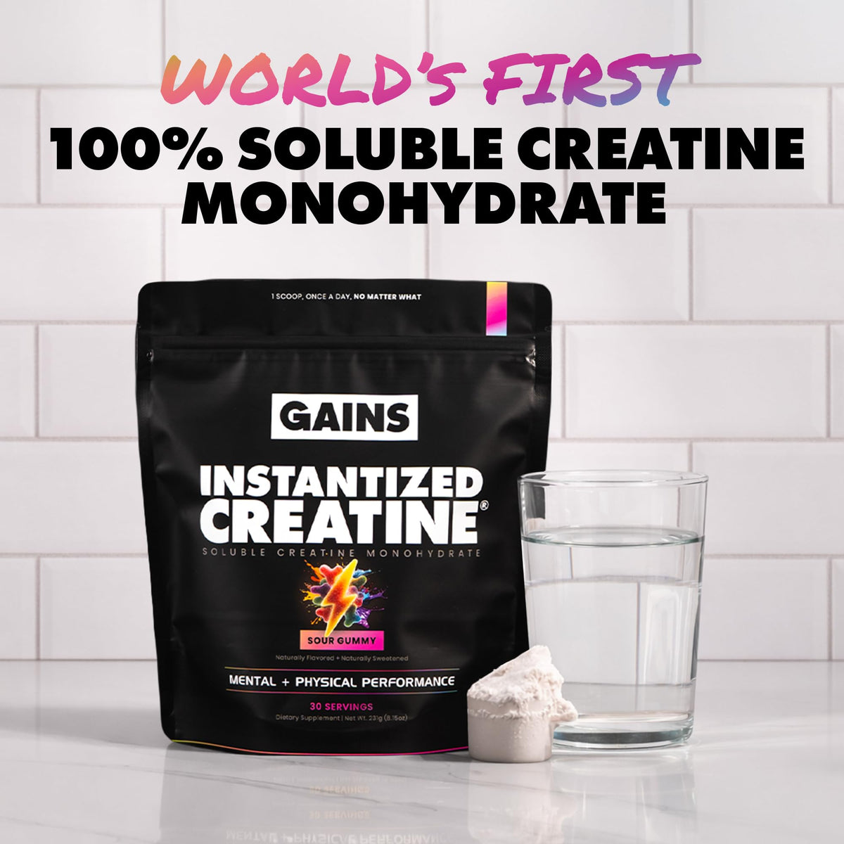 Gains in Bulk Instantized Creatine Monohydrate, Unflavored, 100 Servings