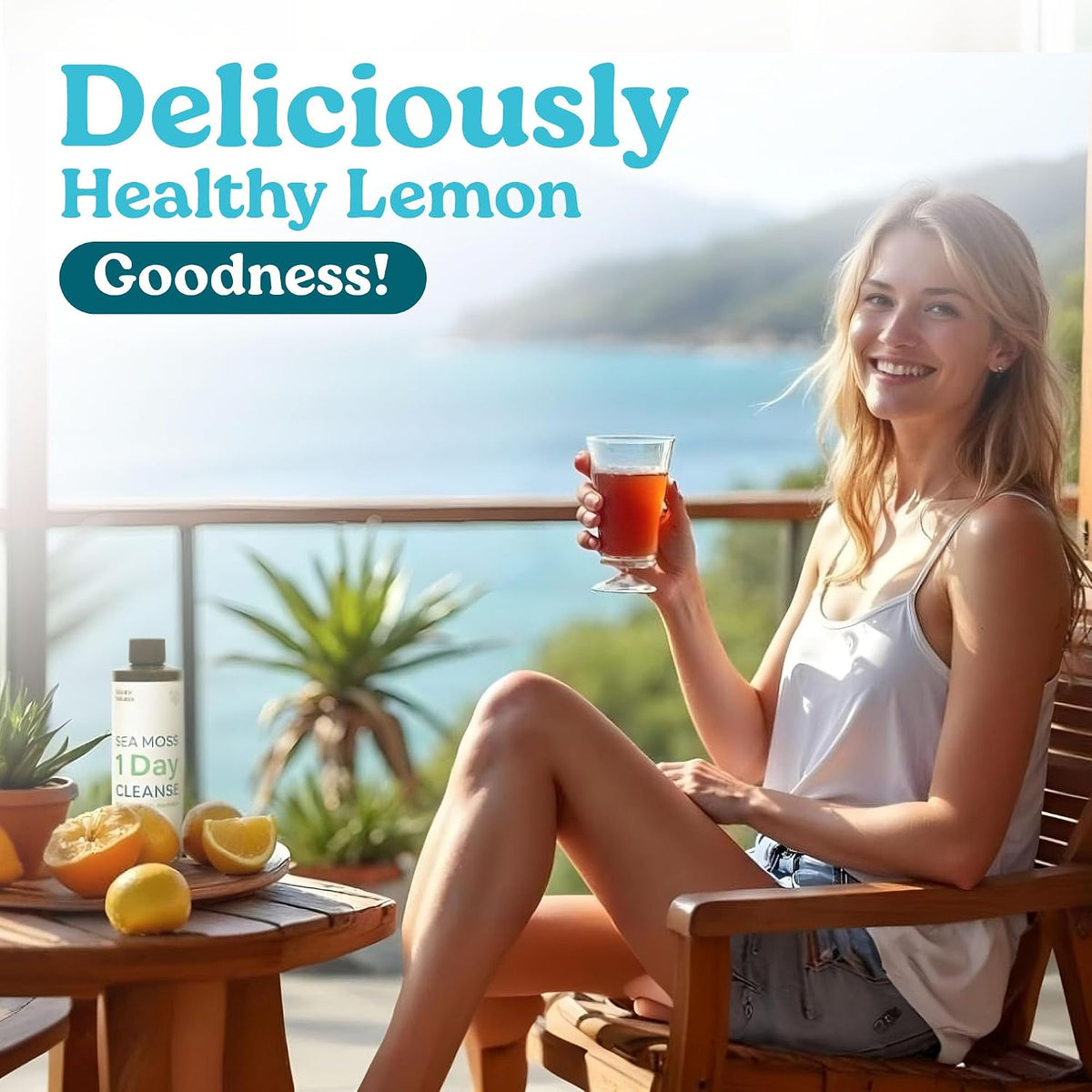 Atlantic Naturals 1 Day Colon Cleanse & Full Body Detox Drink – Sea Moss, Gut Health & Liver Cleanse Juice for Women & Men – Overnight Gut Reset – Lemon Flavor, 8 fl oz