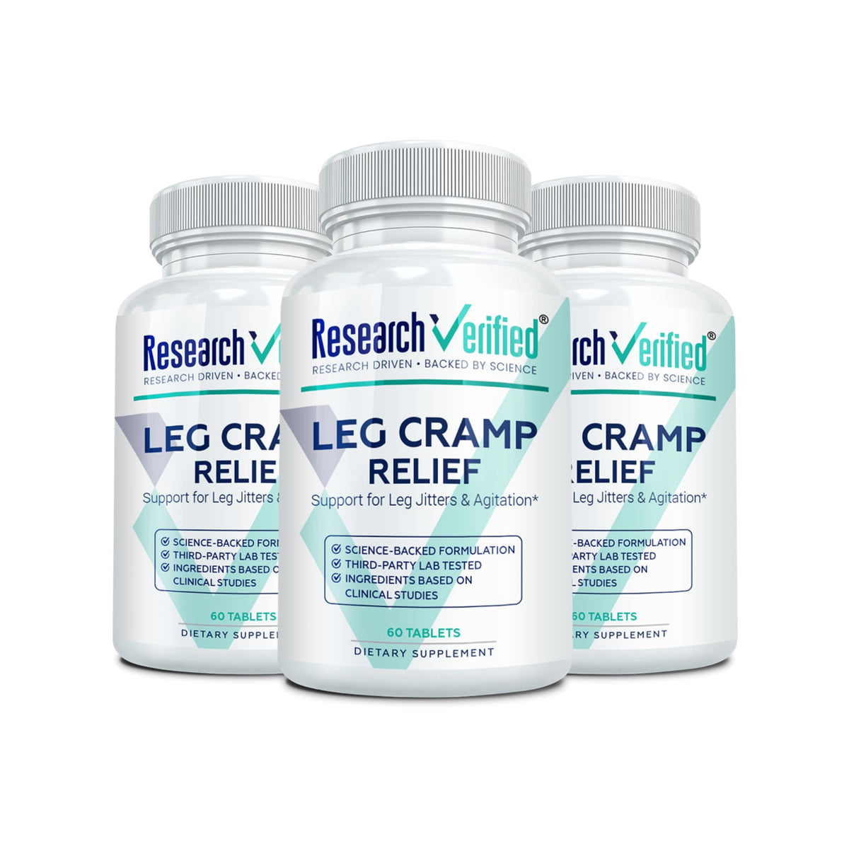 Research Verified Leg Cramps - Magnesium, B Vitamins, Ginger, Chamomile, BioPerine - Circulation Support - Vegan - 1 Month Supply